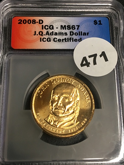 2008-D Adams Dolar ICG MS68