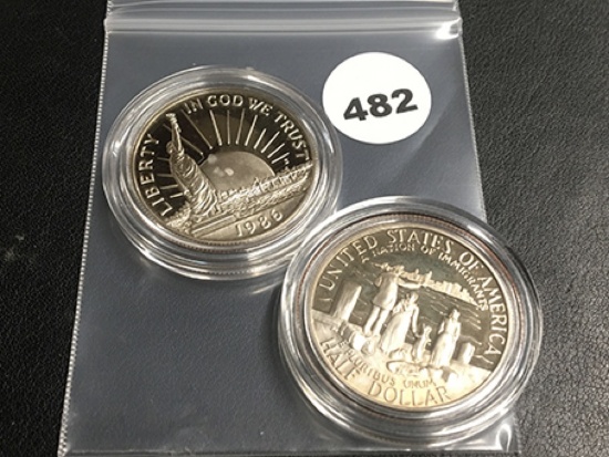 (2) 1986-S Liberty Comm Half Dollars