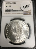 1885 CC Morgan Dollar NGC MS63