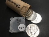 BU Roll of 1923-S Peace Dollars (20 Coins)