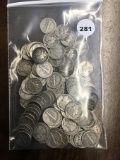 Lot of 100 Mercury Dimes