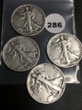 (4) 1933-S, 34, 35, 36-S Walking Liberty Half Dollars