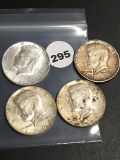 (4) 1964 Kennedy Half Dollars