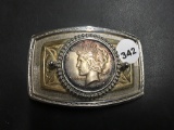 Peace Dollar Belt Buckle