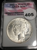 1922-D Peace Dollar ANGS MS67