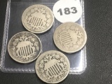 1866, 1867, 1868, 1869 Shield Nickels