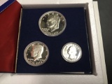 1776-1976 Silver 3 Coin Set in Mint Box