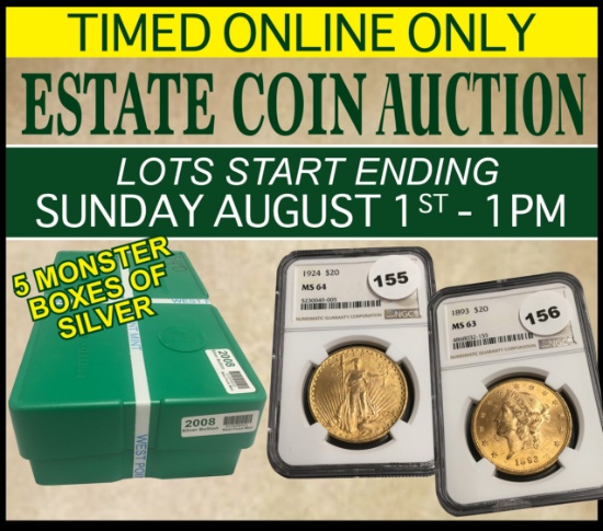Timed Online Only Estate Coin Auction - August 1st