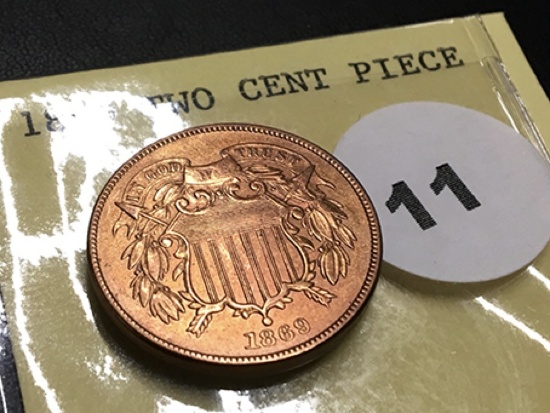 1869 Two Cent Piece, High Grade
