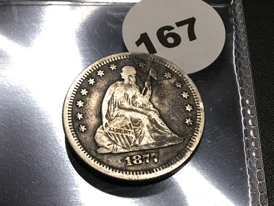 1877 Seated Liberty Quarter
