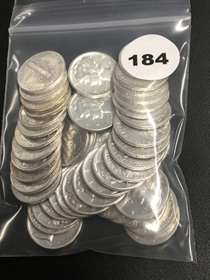 Lot of 50 UNC 1940's-50's Mercury Dimes