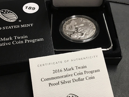 2016 Mark Twain Comm. Coin Program UNC Silver Dollar