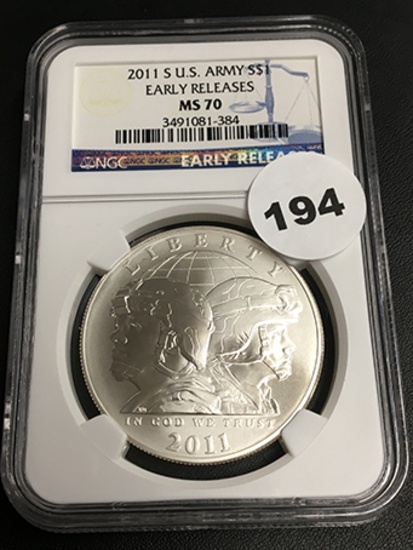 2011-S U.S. Army $1 Early Releases NGC MS70