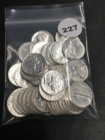 Lot of 50 UNC 1940's-50's Mercury Dimes