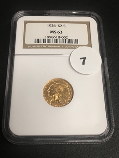 1926 2 1/2 Dollar Indian Gold NGC MS63