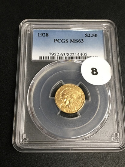 1928 2 1/2 Dollar Indian Gold PCGS MS63