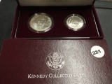 1998 2pc Kennedy Silver Dollar and Half Dollar