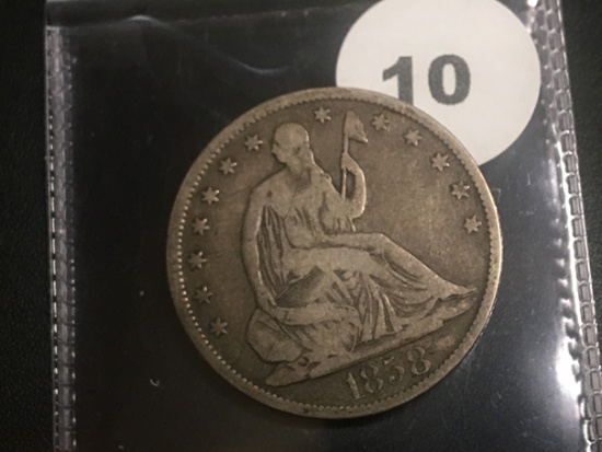 1858-O Seated Half Dollar