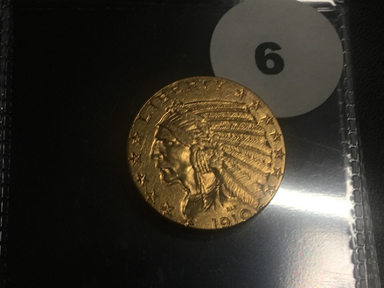 1910 $5 Indian Gold