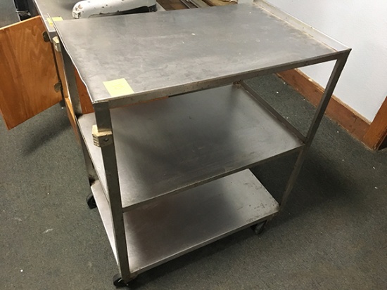 18x27.5in Stainless Steel 3 Shelf Cart