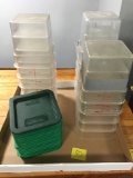 Lot of 18, 4qt Storage Containers & 15 lids