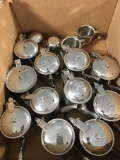 Lot of 12 Stainless Steel Covered Creamers & 4 sm. Creamers