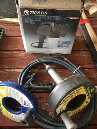 3 Drain Augers & Airless Paint Sprayer