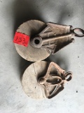 2 Wooden Pulleys
