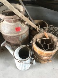 Kahoka Cheese Factory Milk Can, Watering Can & Misc