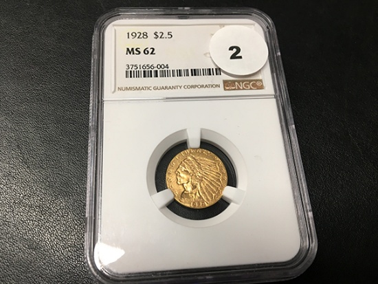 1928 $2.5 Indian Gold MS62