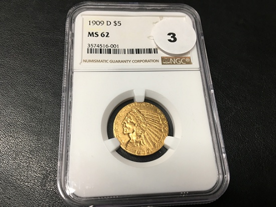 1909-D $5 Indian Gold MS62