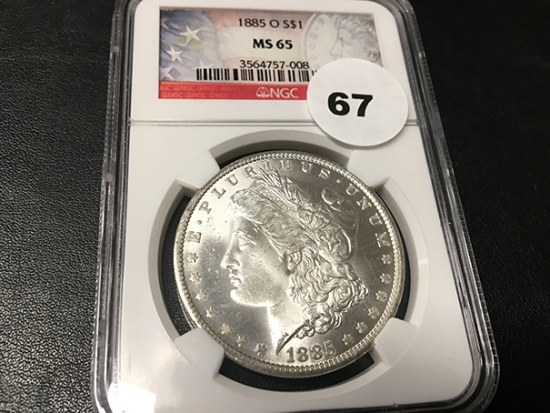 1885-O Morgan Dollar NGC MS65