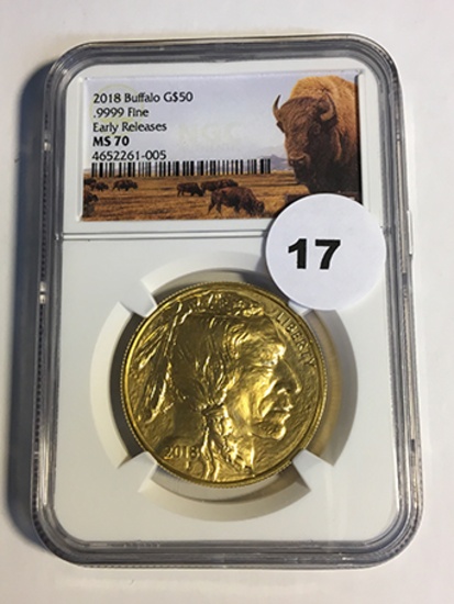 2018 Buffalo $50 Gold NGC Early Release MS70