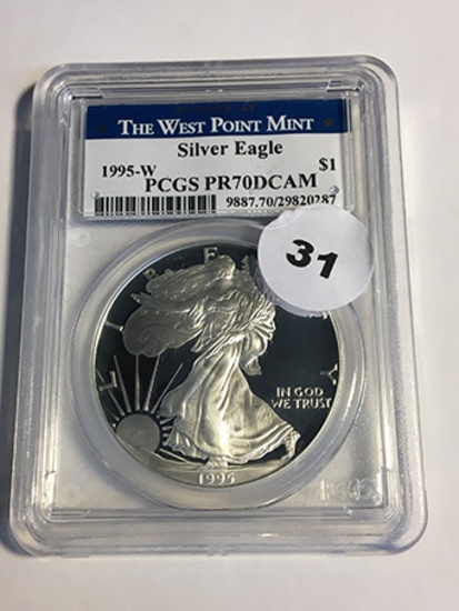 RARE: 1995-W Silver Eagle PCGS PR70DCAM