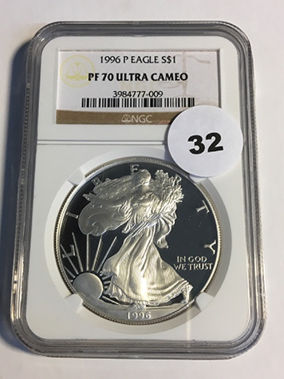 1996-P Silver Eagle NGC PF7 Ultra Cameo