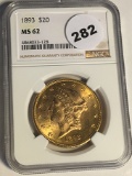 1893 $20 Liberty Gold NGC MS62