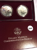 1999-P Dolley Madison Commemorative Proof & UNC Silver Dollars