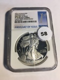 2016-W 30th Anniversary Silver Eagle Lettered Edge First Day of Issue PF70 Ultra Cameo