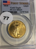 2005 1/2oz $25 Gold American Eagle First Strike PCGS MS69