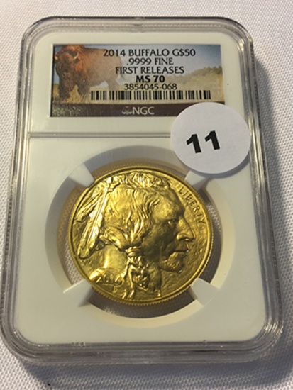 2014 Buffalo $50 Gold NGC First Release MS70