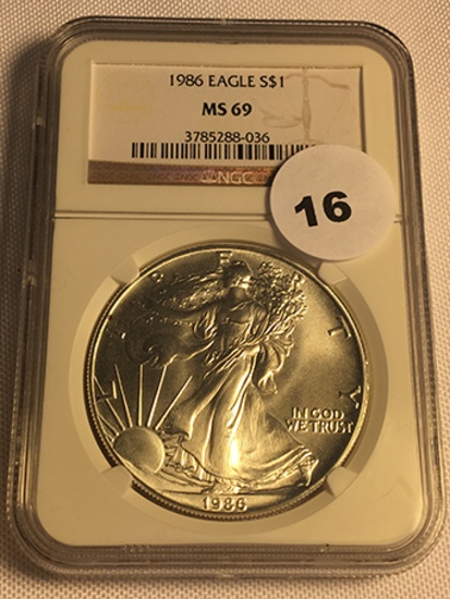 1986 Silver Eagle NGC MS69