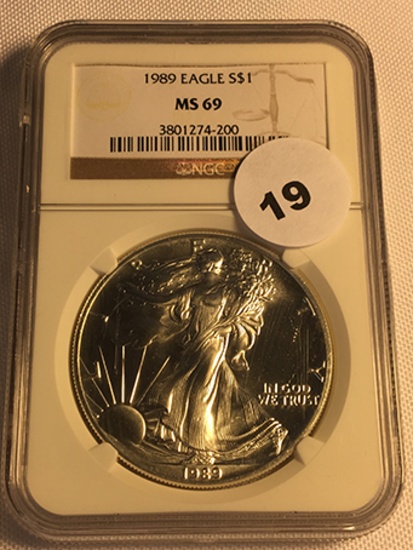 1989 Silver Eagle NGC MS69