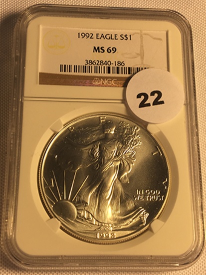 1992 Silver Eagle NGC MS69