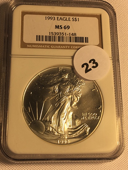 1993 Silver Eagle NGC MS69