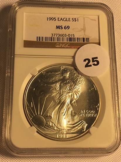 1995 Silver Eagle NGC MS69