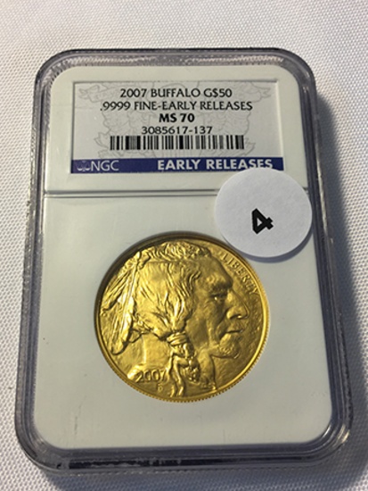 2007 Buffalo $50 Gold NGC Early Release MS70