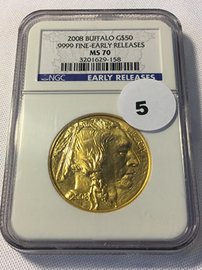 2008 Buffalo $50 Gold NGC Early Release MS70