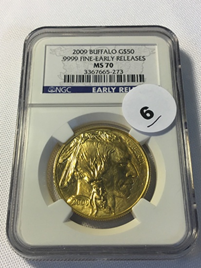 2009 Buffalo $50 Gold NGC Early Release MS70