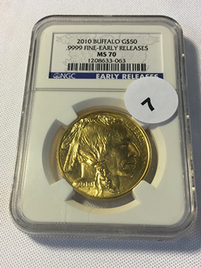 2010 Buffalo $50 Gold NGC Early Release MS70