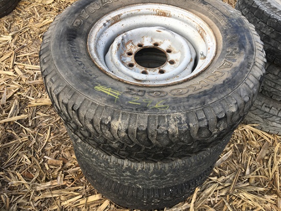 (3) 16in 8 bolt rims & tires, Ford bolt pattern